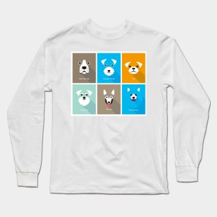 dog cartoon face Long Sleeve T-Shirt